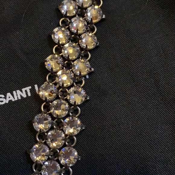 Saint Laurent Linked toggle bracelet with metal crystal - Picture 2 of 7